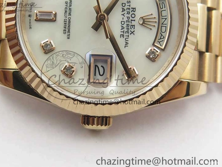 36 Day-Date Dial Edition Maker President RG 128239 Markers on Crystral RG Bp MOP Bracelet Best White 1220